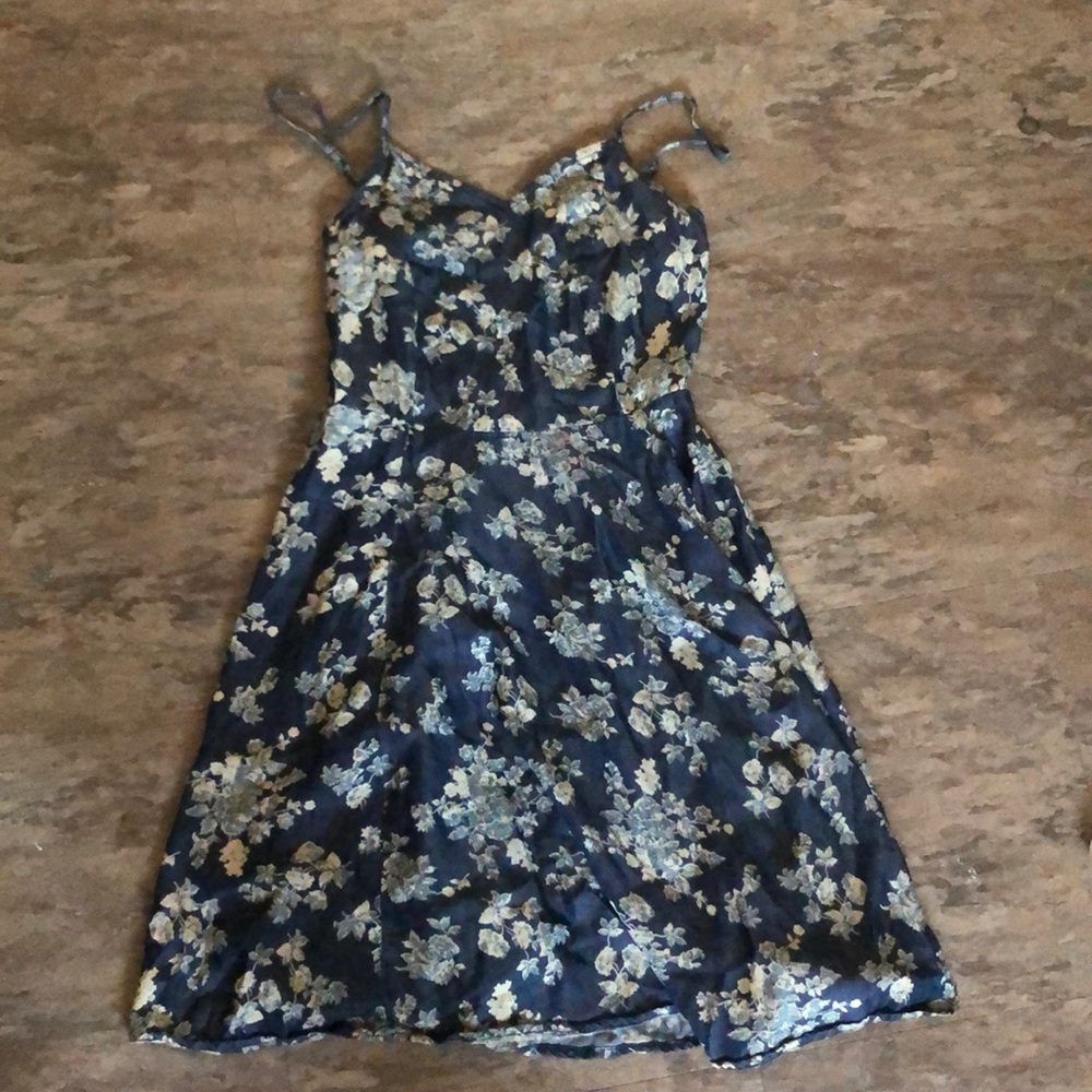 Floral Stretchy “denim dress”